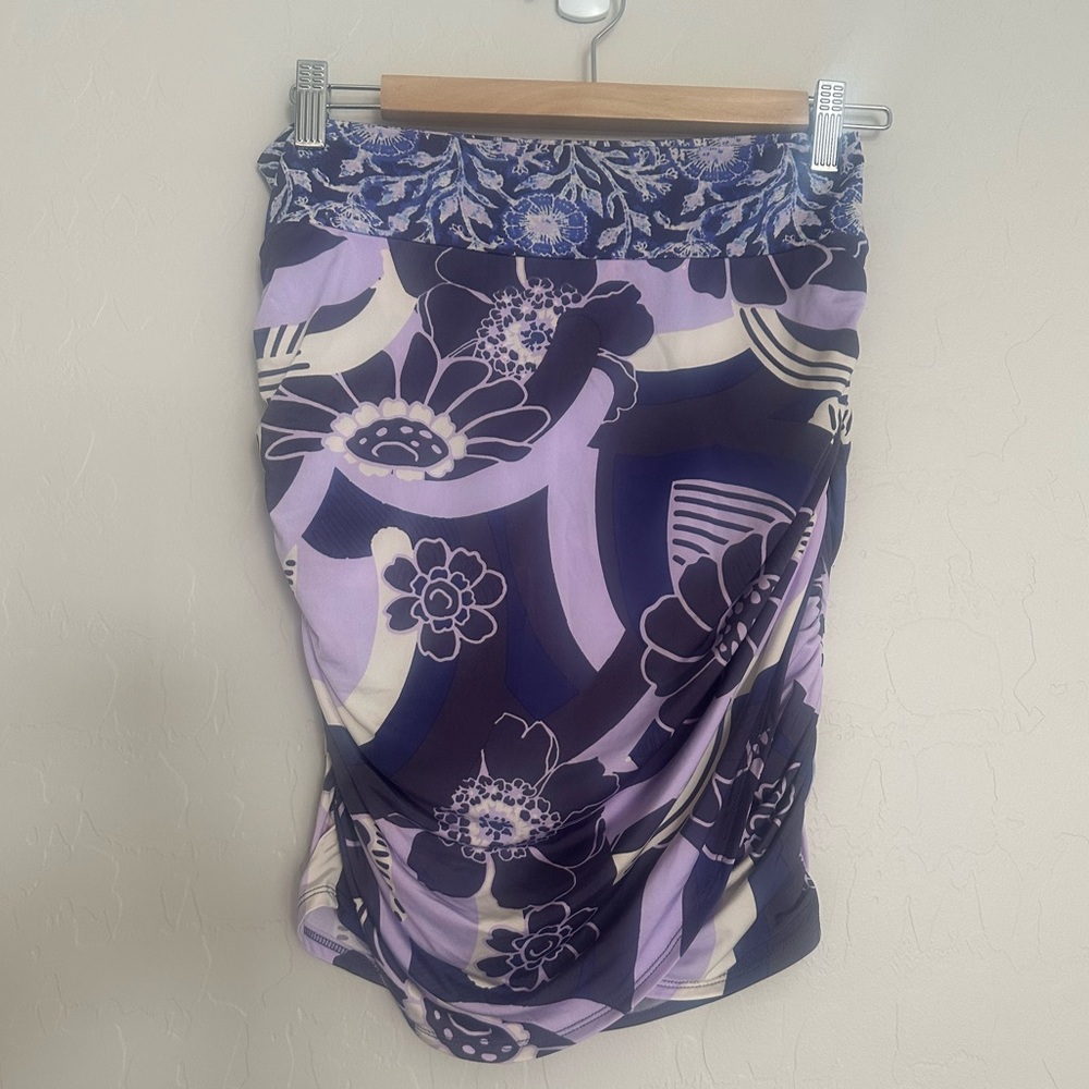 Free People She’s Something Else Print Skirt Plum S Small 4 / 6 - Picture 5 of 8